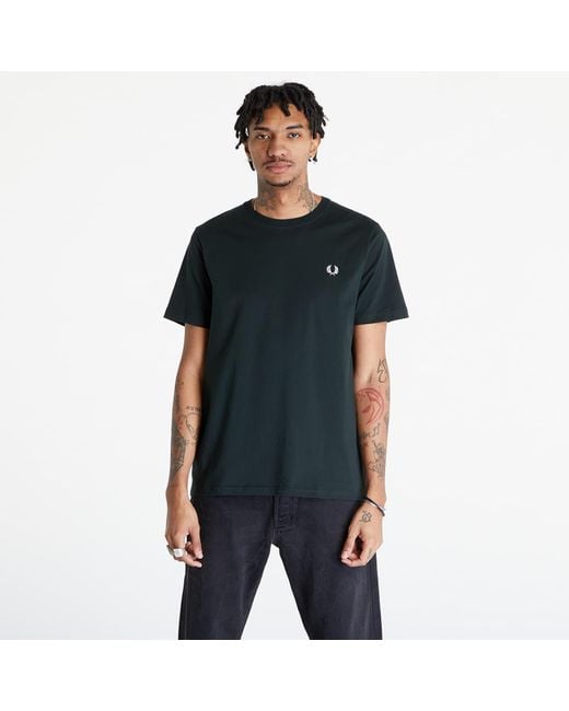 Fred Perry Black Crew Neck T-shirt Night / Snow White for men