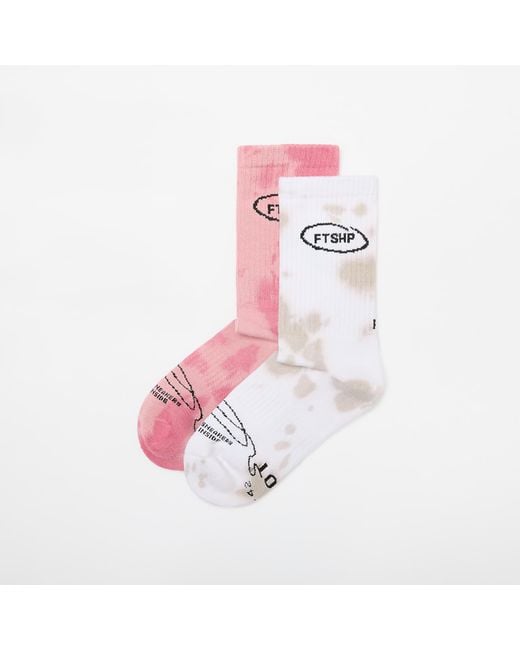 Chaussettes footshop basic crew socks 2-pack 39-42 FTSHP en coloris Pink