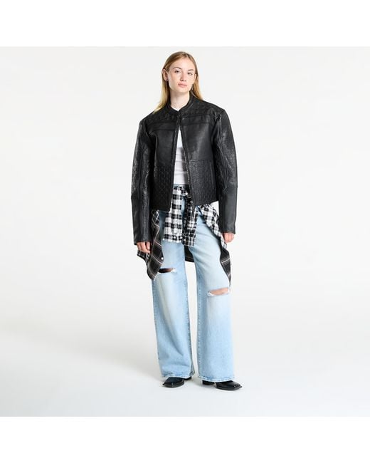 Daily Paper Black Jacket Structured Leather Jacket for men
