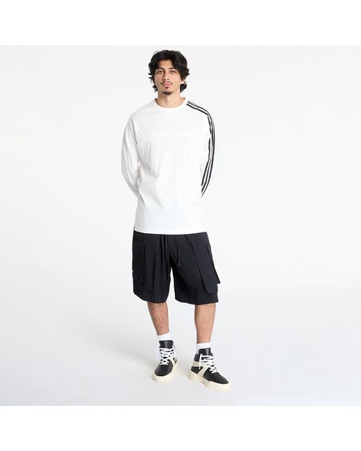 Maglietta 3-Stripes Long Sleeve Long-Sleeve Top di Y-3 in White