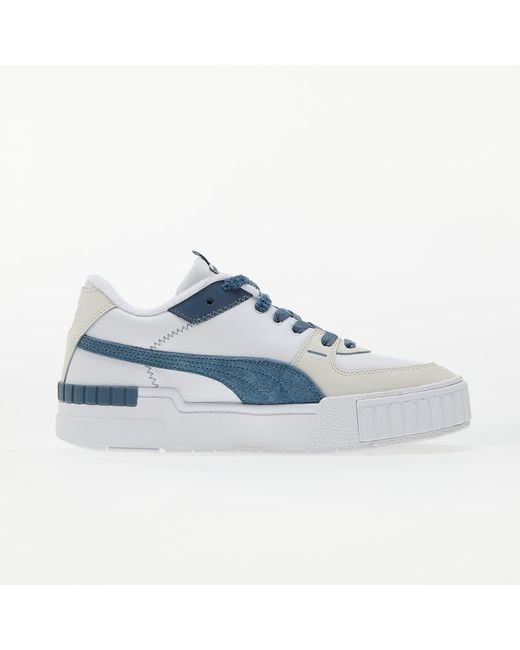 puma cali sport white and blue