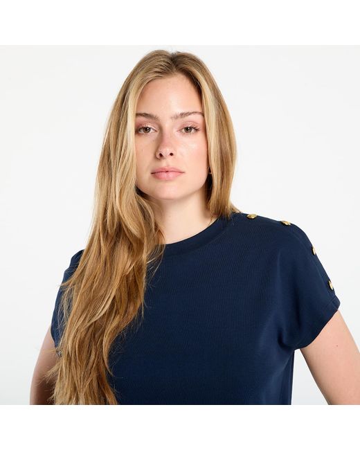 Tommy Hilfiger Blue T-Shirt Button Ss Tee