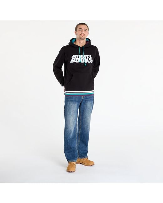 Mitchell & Ness Black Sweatshirt Nhl Playmaker Fleece Hoodie Vintage Logo Ducks for men
