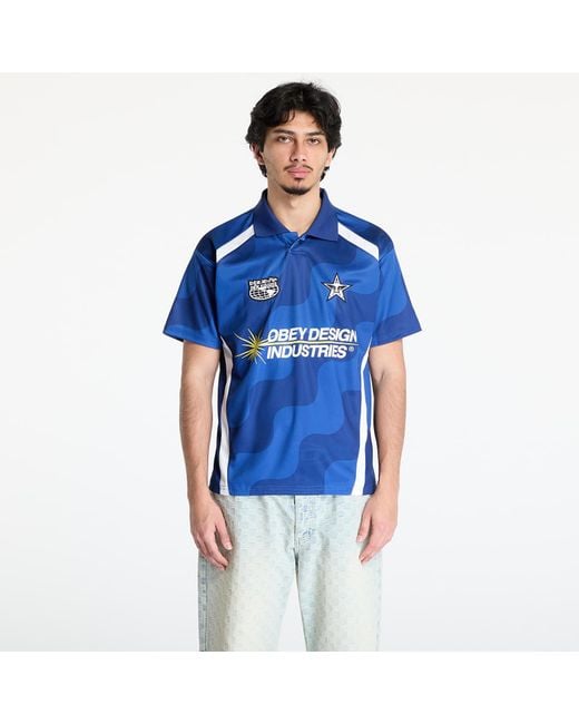 Obey Jersey Obey Soccer Jersey in het Blue voor heren