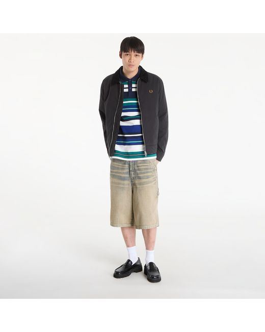 Fred Perry Black Jacket Cotton Caban Jacket for men