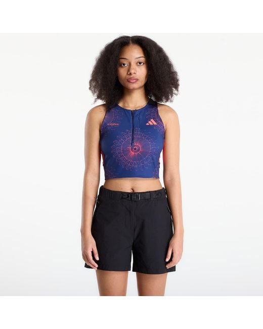 adidas Originals Women's Blue Top Adidas Adizero Labrum Bralet Dark/ Lucid