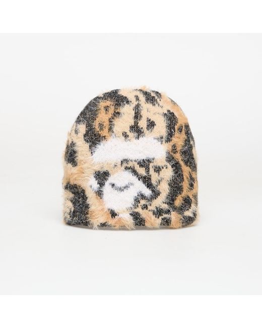 A Bathing Ape Metallic Wild Leopard Pattern Ape Face Knit Cap