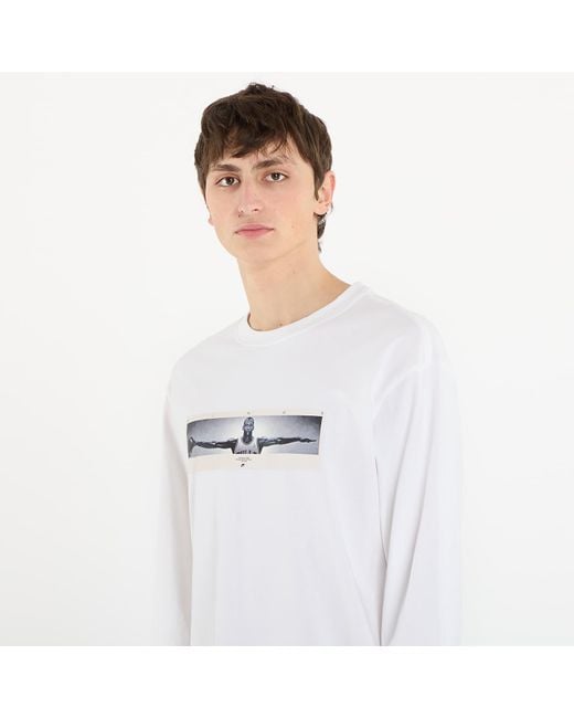 Nike T-Shirt Long-Sleeve Crew-Neck T-Shirt in White für Herren