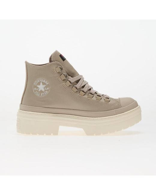 Converse Natural Sneakers Chuck Taylor All Star Lugged Heel Platform Waterproof Leather Hi Papyrus/ Papyrus/ Egret Eur
