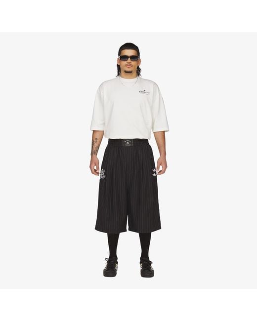 Adidas Originals Korte Broek Adidas X Willy Chavarria Pinstripe Long Short in het Black voor heren