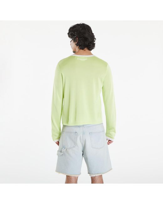 Adidas Originals Green T-shirt Adidas X Wales Bonner Knit Long Sleeve Tee Semi Frozen Yellow/ White L for men