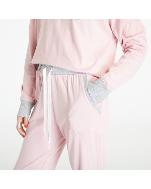 DKNY Pink Dkny Wms Long Sleeve Pyjama Set / Grey