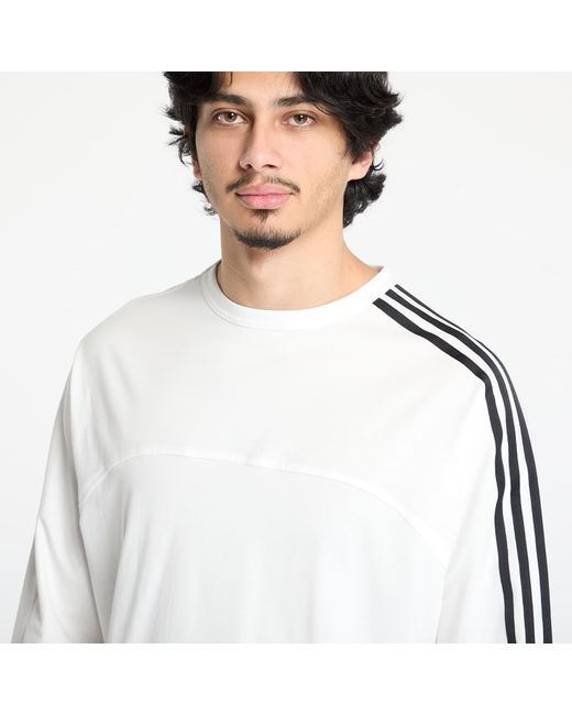 Maglietta 3-Stripes Long Sleeve Long-Sleeve Top di Y-3 in White