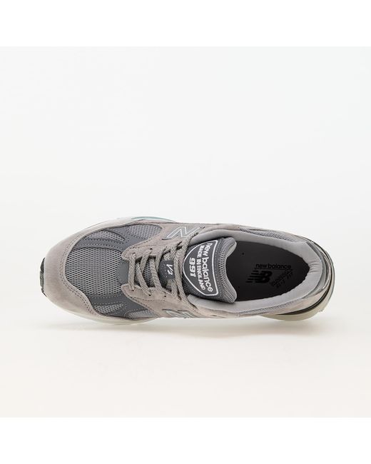 New Balance White 991 Grey