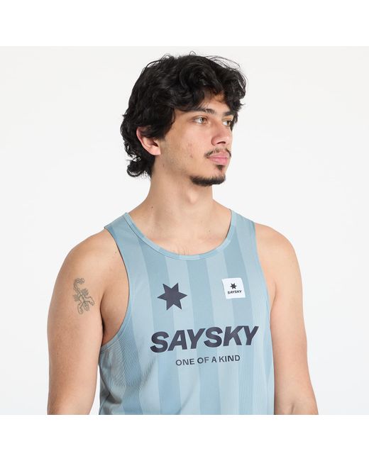 Stripe Combat Singlet Top di Saysky in Blue da Uomo