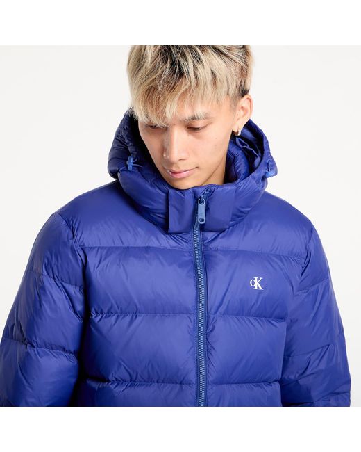Calvin Klein Blue Jacket Jeans Ls Nylon Zip Off Hooded Jacket for men