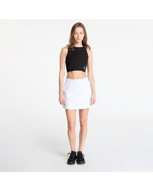 PUMA Black Top Wardrobe Essentials Ribbed Crop Top