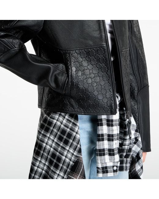 Daily Paper Black Jacket Structured Leather Jacket for men