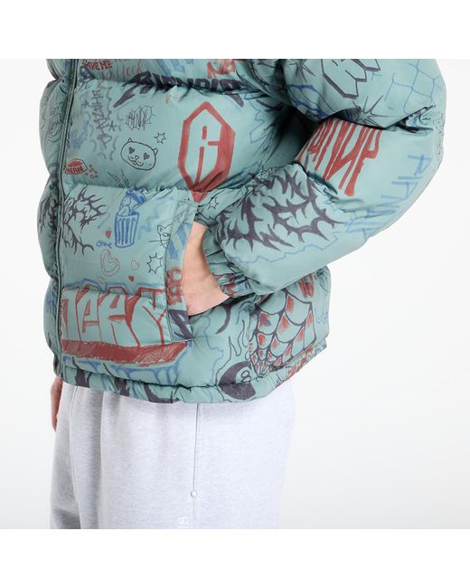RIPNDIP Blue Jacket Marker Puffer Jacket/ Charcoal for men