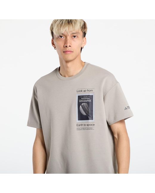 Adidas Originals Gray T-Shirt Adidas National Geographic Uf Aeroready Graphic T-Shirt for men