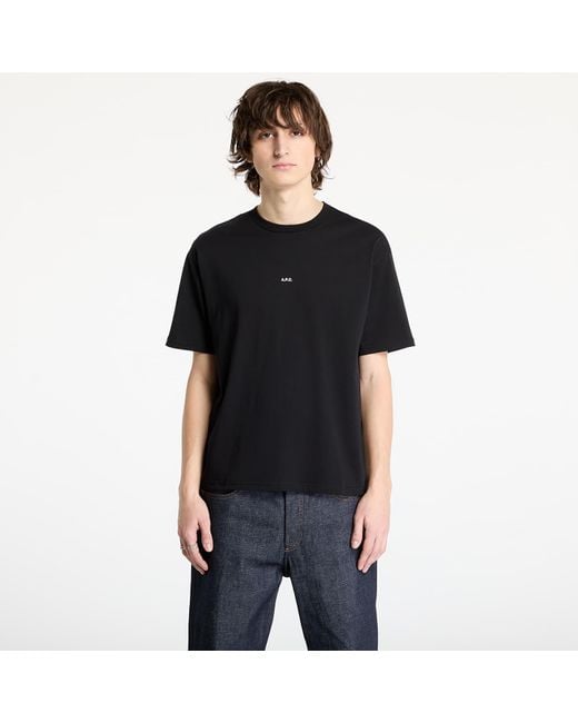 A.P.C. T-Shirt Boxy Micro Logo T-Shirt in Black für Herren