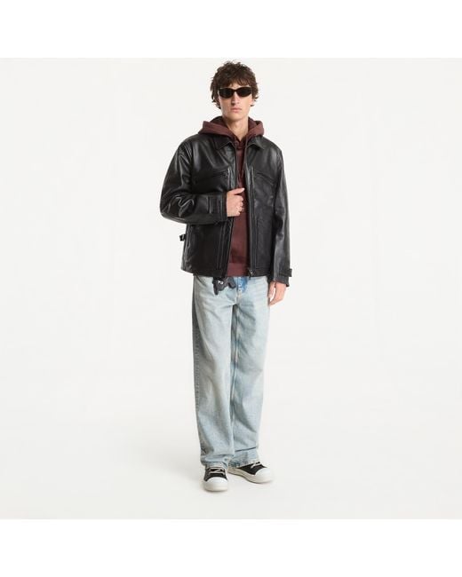 Y-3 Black Jacket Leather Blouson for men