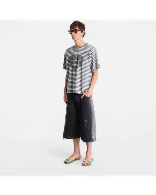 Human Made T-Shirt Heart Striped T-Shirt in het Gray