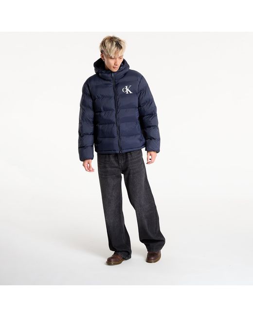 Calvin Klein Blue Jacket Jeans Ls Nylon Monogram Puff Jacket for men
