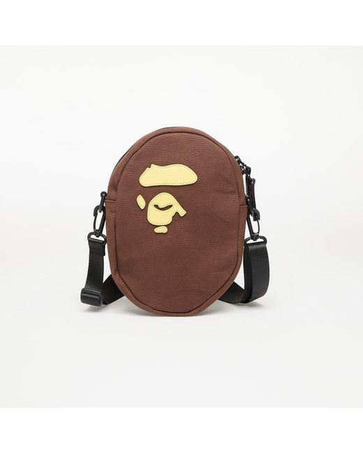 Borsa Ape Head Shoulder Bag di A Bathing Ape in Brown