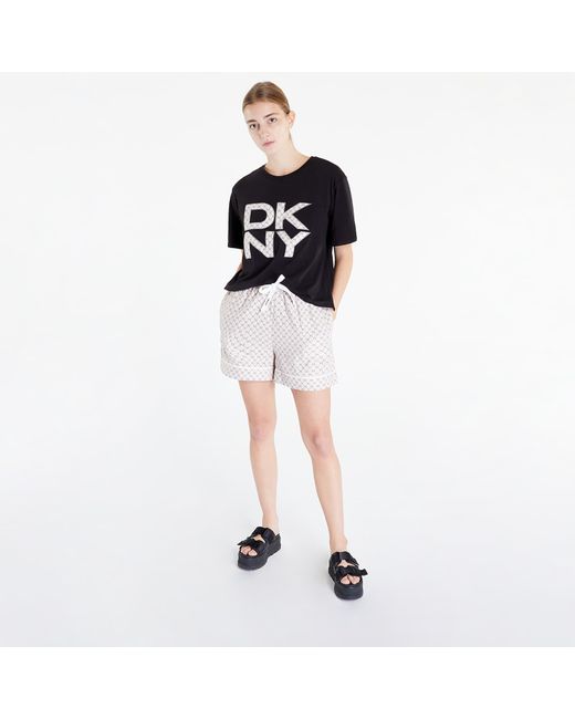 DKNY Boxer S/s Pyjama Taupe/ Black | Lyst NL