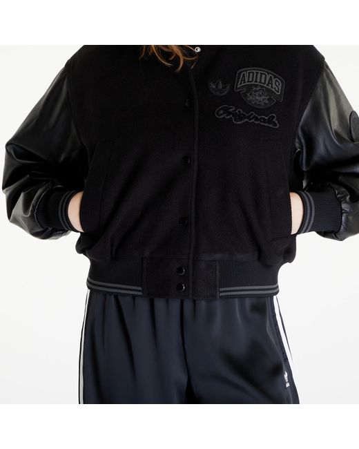 Adidas Originals Black Adidas Oversized Collegiate Jacket