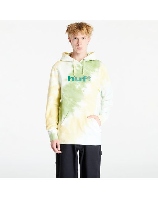Huf Sweatshirt lo-fi tiedye hoodie green/ yellow m in Natural für Herren