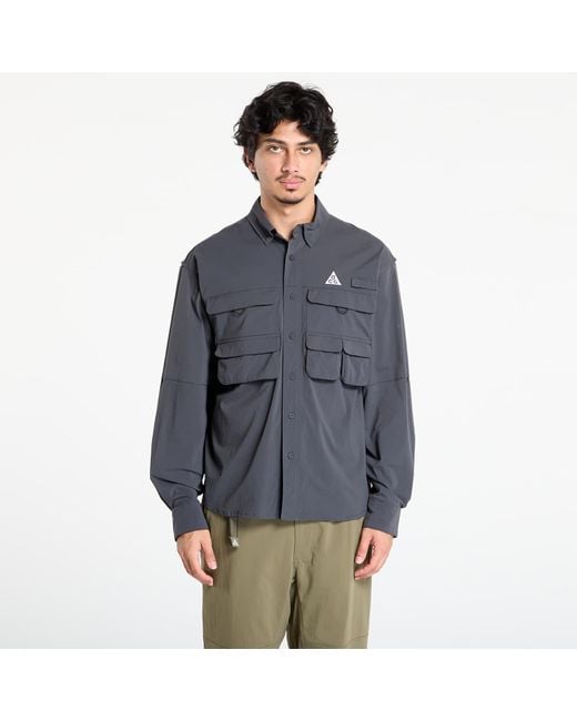 Camicia Acg "Orb Weaver" Dri-Fit Adv Uv Long-Sleeve Shirt Anthracite/ Summit/ Summit di Nike in Blue da Uomo