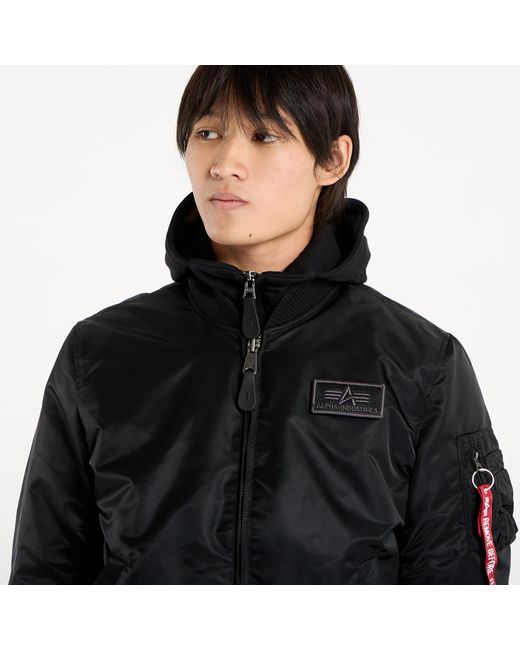 Alpha Industries Jas Alpha Industries Ma-1 D-Tec Hood Bomber Jacket in het Black voor heren