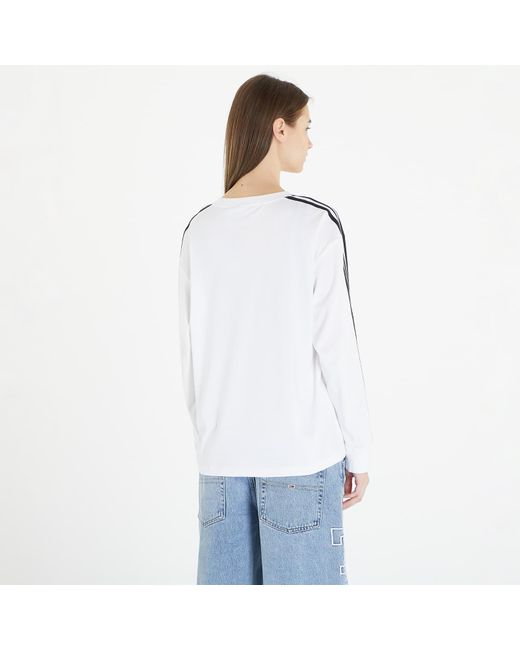 Maglietta Adidas 3 Stripes Longsleeve T-Shirt di Adidas Originals in White