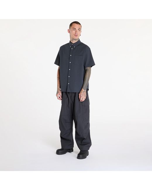 Nike Hemd Life Short-Sleeve Seersucker Button-Down Shirt Anthracite/ Anthracite in Blue für Herren