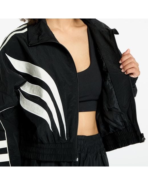 adidas Originals Jacket Adidas Crop Atlanta Track Top in Black Lyst