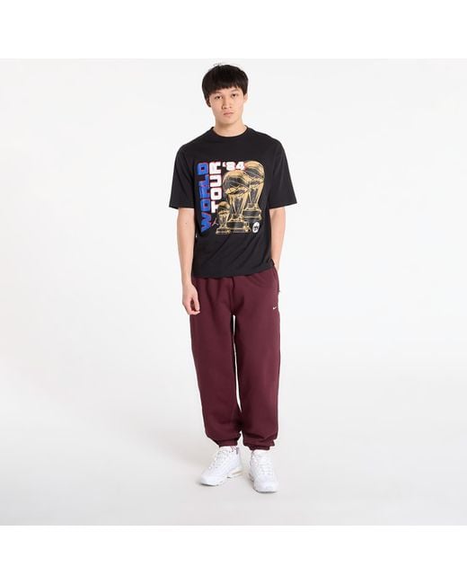 Nike T-Shirt M Nc World Tour Ss Crew in het Black voor heren