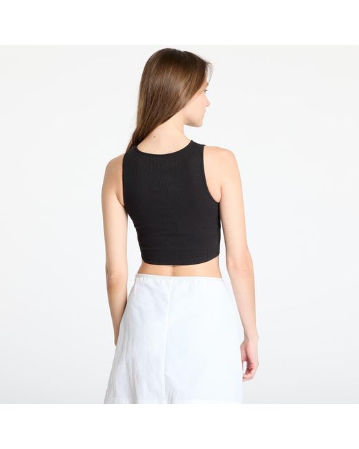PUMA Black Top Wardrobe Essentials Ribbed Crop Top