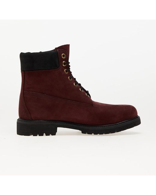 Timberland Brown 6 Inch Lace Up Waterproof Boot Burgundy for men