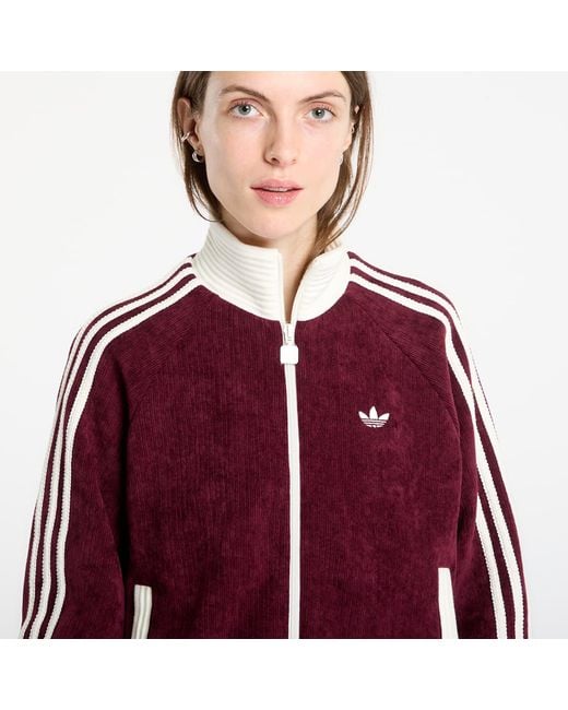 Adidas Originals Red Sweatshirt Adidas Velour Knit Track Top