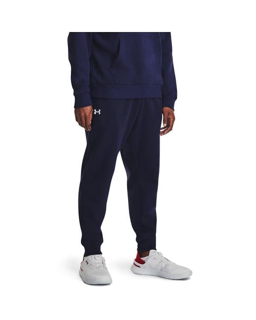 Jogger Rival Fleece Da Uomo Midnight Marino Bianco di Under Armour in Blue da Uomo