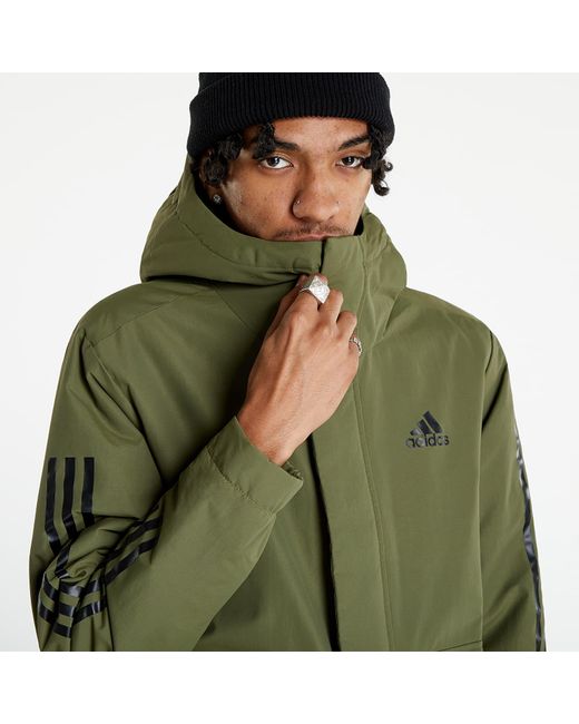 Adidas Originals Green Utilitas 3-stripes Hooded Jacket for men