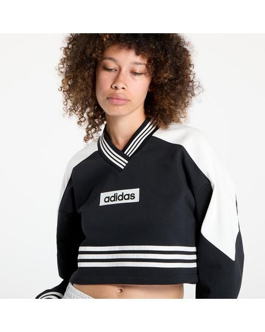 Adidas Originals Black Sweatshirt Adidas Blocking Crewneck Sweatshirt/ Off