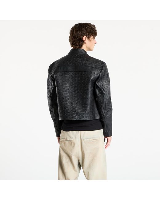 Daily Paper Black Jacket Structured Leather Jacket for men