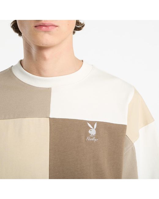 FTSHP T-Shirt Playboy X Patchwork Tee in het Natural
