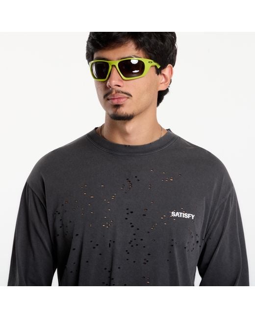 Satisfy T-Shirt Mothtech Long Tee in het Black voor heren