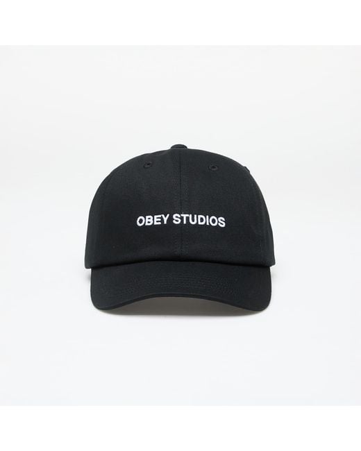 Obey Black Obey Studios Strap Back Hat