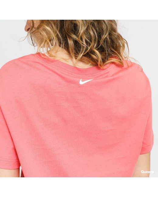 Nike Sportswear crop short sleeve tee print pink
