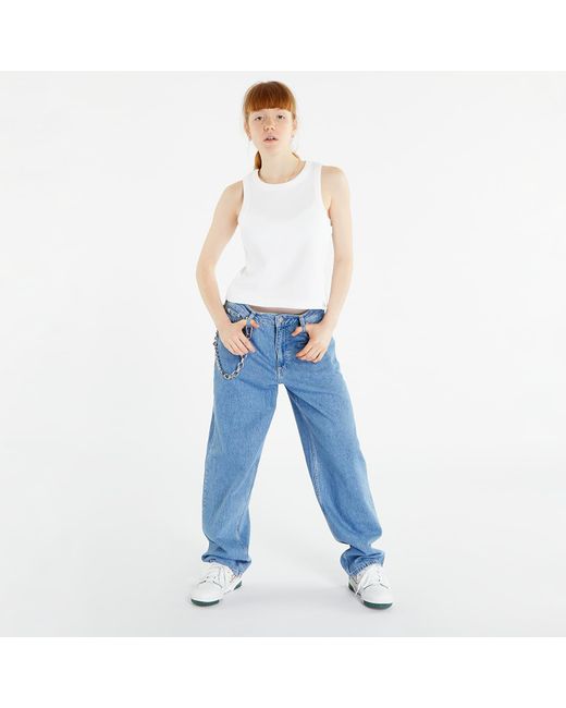 Calvin Klein White Jeans Tab Rib Tank Top Bright